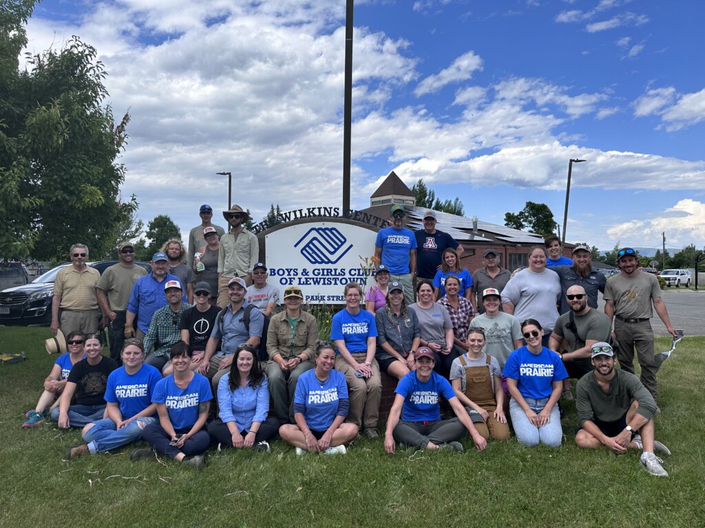 American Prairie staff at the Lewistown Boys & Girls Club after a day of volunteer work.